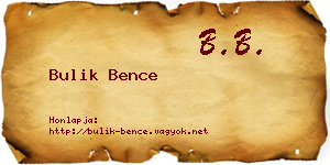Bulik Bence névjegykártya